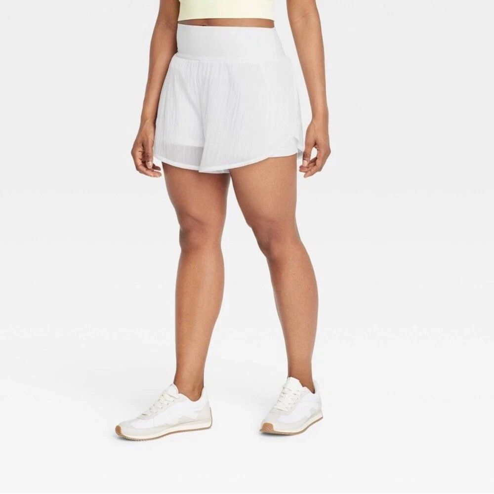 NWT- All in Motion- 2 in 1- running shorts- all white- Size XL